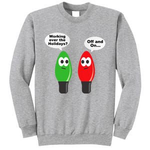 Funny Christmas Lights Joke Light Bulb Working Off On Pun Sweatshirt