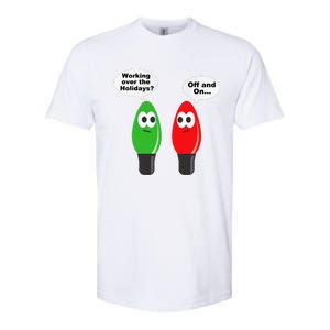 Funny Christmas Lights Joke Light Bulb Working Off On Pun Softstyle CVC T-Shirt