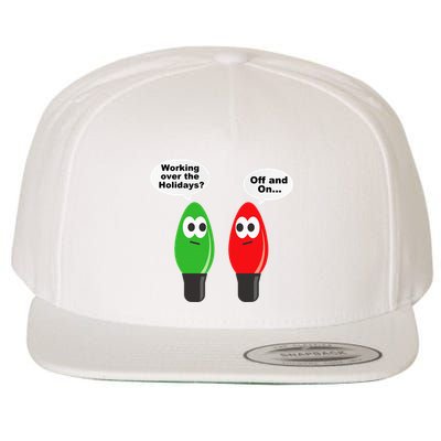 Funny Christmas Lights Joke Light Bulb Working Off On Pun Wool Snapback Cap