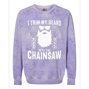 Funny Chainsaw Lumberjack Woodworking Colorblast Crewneck Sweatshirt