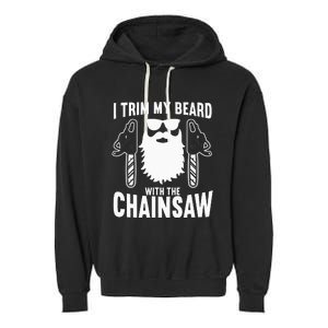 Funny Chainsaw Lumberjack Woodworking Garment-Dyed Fleece Hoodie