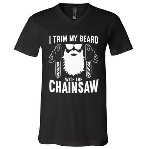 Funny Chainsaw Lumberjack Woodworking V-Neck T-Shirt