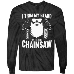 Funny Chainsaw Lumberjack Woodworking Tie-Dye Long Sleeve Shirt