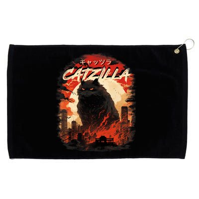 Funny Cat Lover Catzilla Cat Humor Cat Grommeted Golf Towel