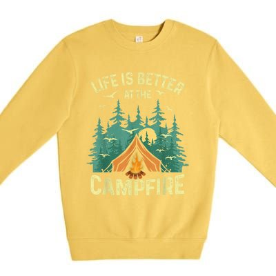 Funny Camping Lover Design For Men Women Camping Vacationist Premium Crewneck Sweatshirt