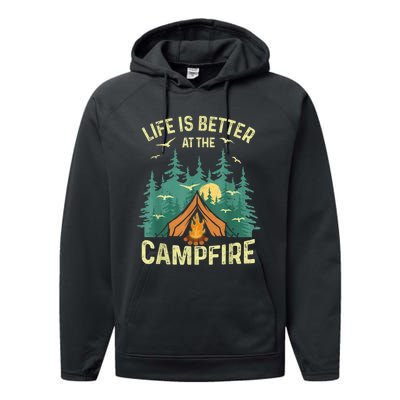 Funny Camping Lover Design For Men Women Camping Vacationist Performance Fleece Hoodie