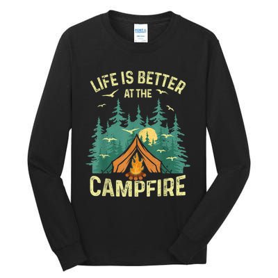 Funny Camping Lover Design For Men Women Camping Vacationist Tall Long Sleeve T-Shirt