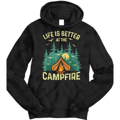 Funny Camping Lover Design For Men Women Camping Vacationist Tie Dye Hoodie