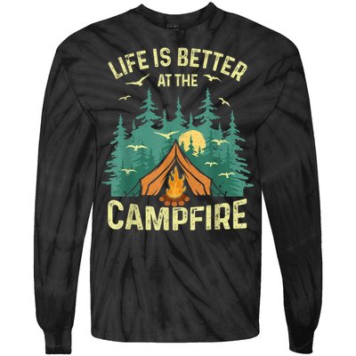 Funny Camping Lover Design For Men Women Camping Vacationist Tie-Dye Long Sleeve Shirt