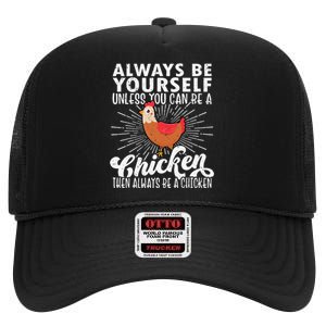 Funny Chicken Lover gift for mother's day High Crown Mesh Back Trucker Hat