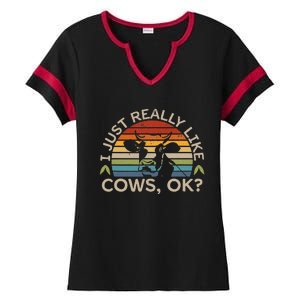 funny Cow Lover Gifts Cow Farmer Rancher Ladies Halftime Notch Neck Tee