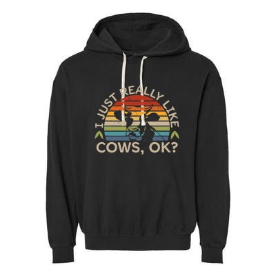 funny Cow Lover Gifts Cow Farmer Rancher Garment-Dyed Fleece Hoodie