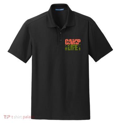 Funny Camp Life Camping Summer Gift Dry Zone Grid Polo