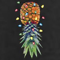 Funny Christmas Lights Upside Down Pineapple Swinger Funny Gift 7 Panel Mesh Trucker Snapback Hat