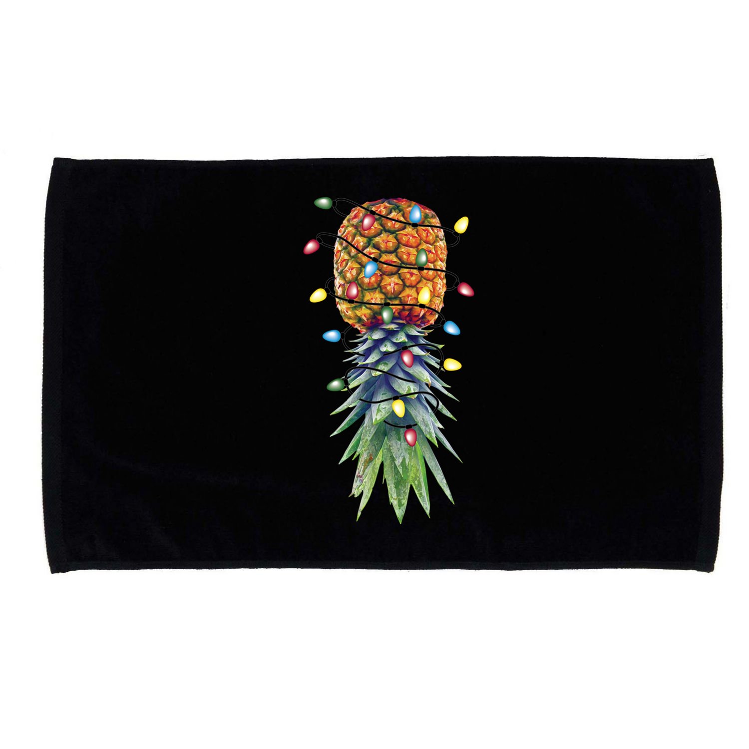 Funny Christmas Lights Upside Down Pineapple Swinger Funny Gift Microfiber Hand Towel