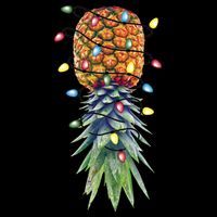 Funny Christmas Lights Upside Down Pineapple Swinger Funny Gift Women's Crop Top Tee