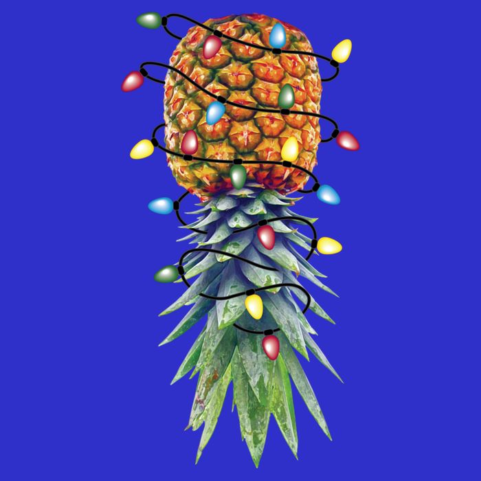 Funny Christmas Lights Upside Down Pineapple Swinger Funny Gift Zip Tote Bag