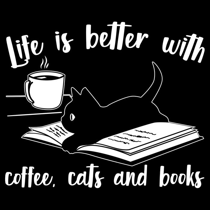 Funny Cute Life Is Better With Coffee Cats And Books Flexfit Unipanel Trucker Cap