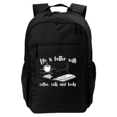 Funny Cute Life Is Better With Coffee Cats And Books Backpack