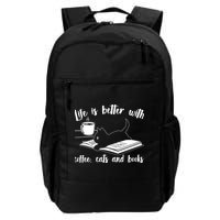 Funny Cute Life Is Better With Coffee Cats And Books Backpack