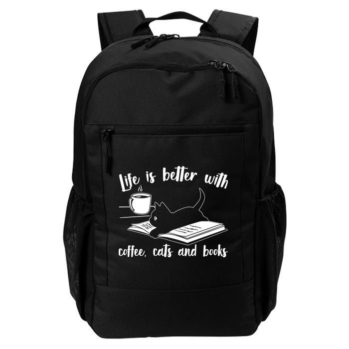 Funny Cute Life Is Better With Coffee Cats And Books Backpack