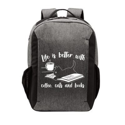Funny Cute Life Is Better With Coffee Cats And Books Vector Backpack