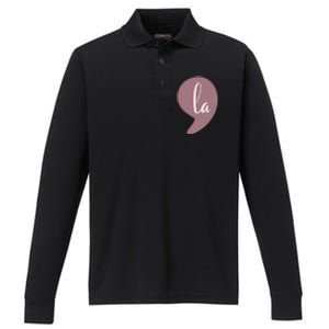 Funny Comma La Performance Long Sleeve Polo