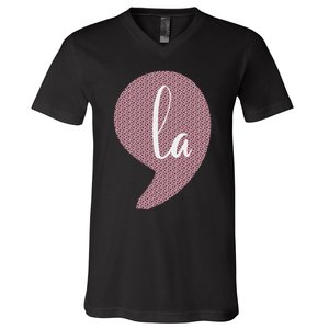 Funny Comma La V-Neck T-Shirt