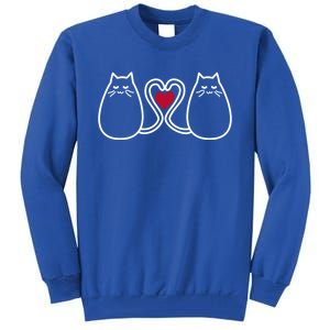 Funny Cat Lovers Valentine's Heart Top Gift Tall Sweatshirt