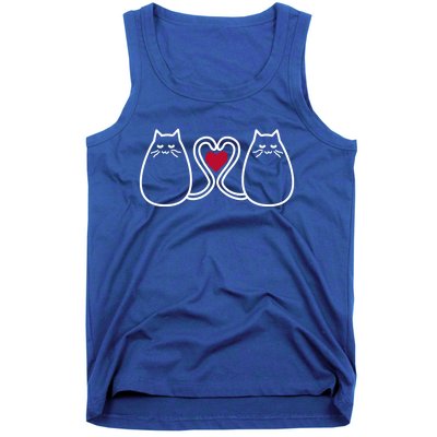 Funny Cat Lovers Valentine's Heart Top Gift Tank Top