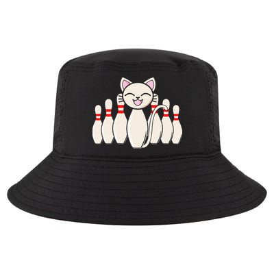 Funny Cat Lover Tee Bowling Pin Cat Bowler Bowling Player Cool Comfort Performance Bucket Hat