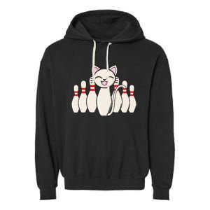 Funny Cat Lover Tee Bowling Pin Cat Bowler Bowling Player Garment-Dyed Fleece Hoodie