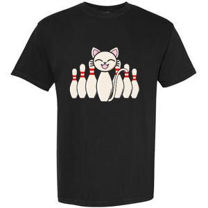 Funny Cat Lover Tee Bowling Pin Cat Bowler Bowling Player Garment-Dyed Heavyweight T-Shirt