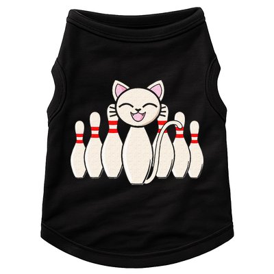 Funny Cat Lover Tee Bowling Pin Cat Bowler Bowling Player Doggie Tank