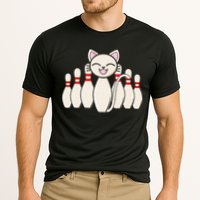 Funny Cat Lover Tee Bowling Pin Cat Bowler Bowling Player Performance Shirt