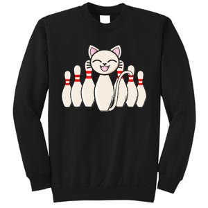 Funny Cat Lover Tee Bowling Pin Cat Bowler Bowling Player Sweatshirt