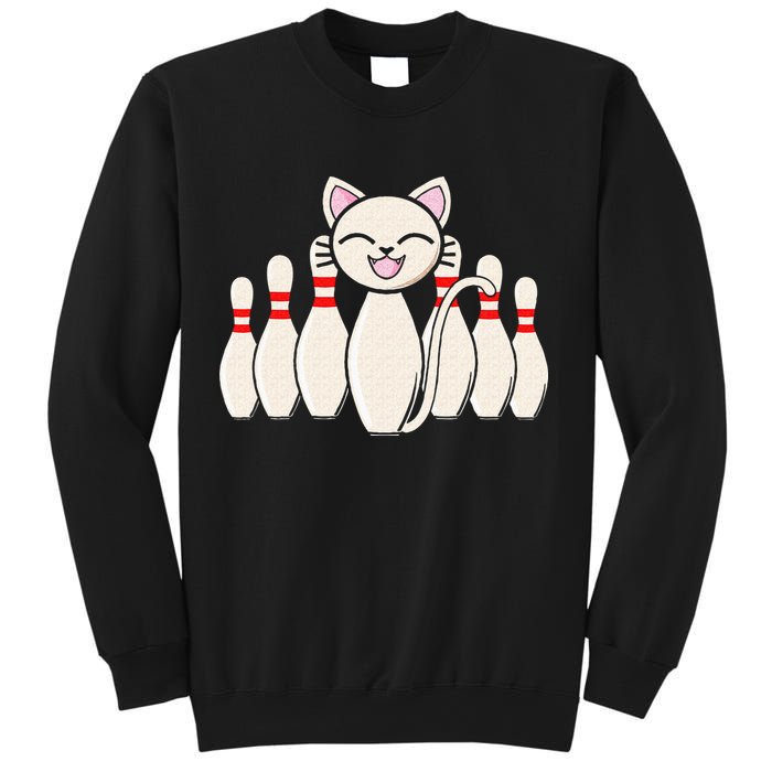 Funny Cat Lover Tee Bowling Pin Cat Bowler Bowling Player Sweatshirt