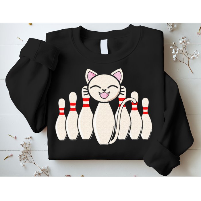 Funny Cat Lover Tee Bowling Pin Cat Bowler Bowling Player Sweatshirt