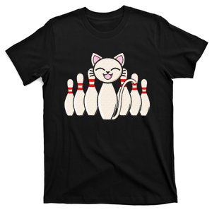 Funny Cat Lover Tee Bowling Pin Cat Bowler Bowling Player T-Shirt