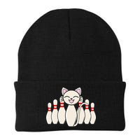 Funny Cat Lover Tee Bowling Pin Cat Bowler Bowling Player Beanie