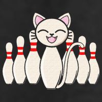 Funny Cat Lover Tee Bowling Pin Cat Bowler Bowling Player Beanie