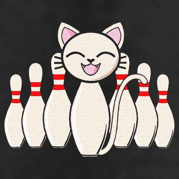 Funny Cat Lover Tee Bowling Pin Cat Bowler Bowling Player Beanie