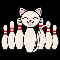 Funny Cat Lover Tee Bowling Pin Cat Bowler Bowling Player 16 in Basic Backpack