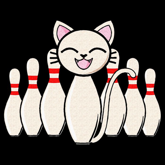 Funny Cat Lover Tee Bowling Pin Cat Bowler Bowling Player 16 in Basic Backpack