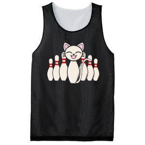 Funny Cat Lover Tee Bowling Pin Cat Bowler Bowling Player Mesh Reversible Basketball Jersey Tank