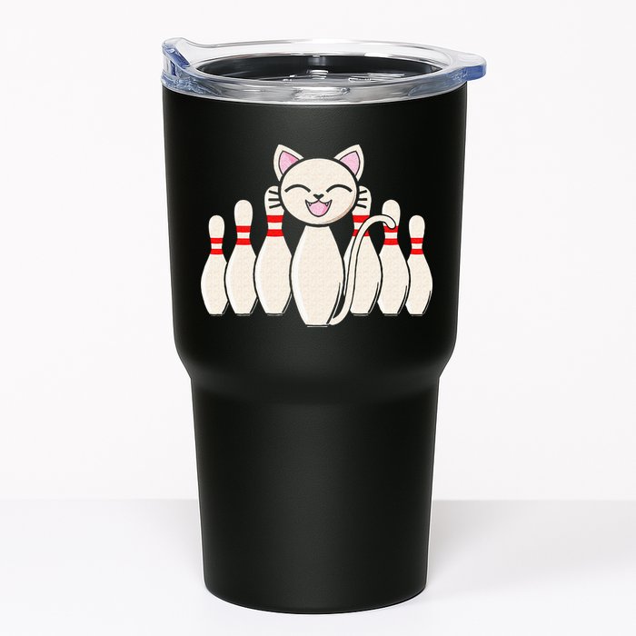 Funny Cat Lover Tee Bowling Pin Cat Bowler Bowling Player Tumbler