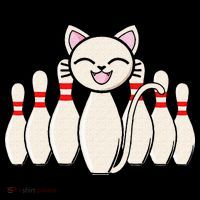 Funny Cat Lover Tee Bowling Pin Cat Bowler Bowling Player Poster