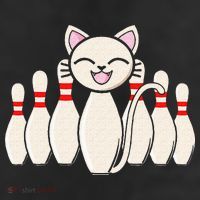 Funny Cat Lover Tee Bowling Pin Cat Bowler Bowling Player 25L Jumbo Tote