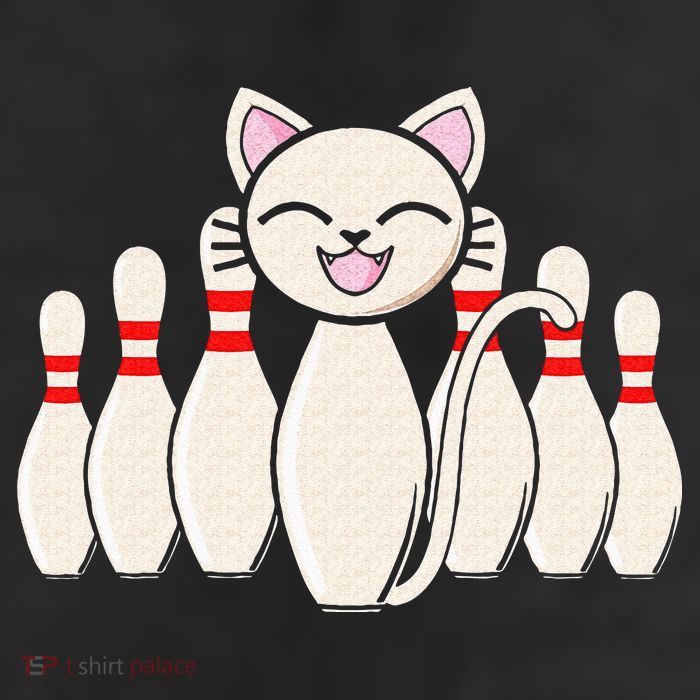 Funny Cat Lover Tee Bowling Pin Cat Bowler Bowling Player 25L Jumbo Tote