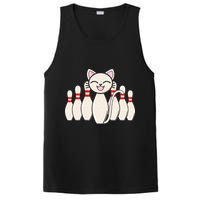 Funny Cat Lover Tee Bowling Pin Cat Bowler Bowling Player PosiCharge Competitor Tank